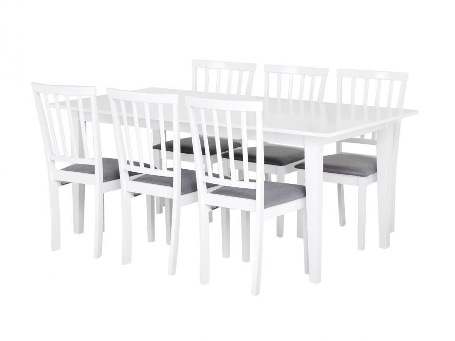 ALICE Bord 180 Vit + 6 Stolar Vit/Gr� i gruppen M�bler / Bord hos Ask�s Testmilj� 1 (100-47-67016)