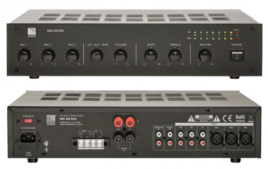 Mixerf�rst�rkare 2x100W/100V i gruppen Hembioutrustning hos Ask�s Testmilj� 1 (AMC-MA2X100-REA)