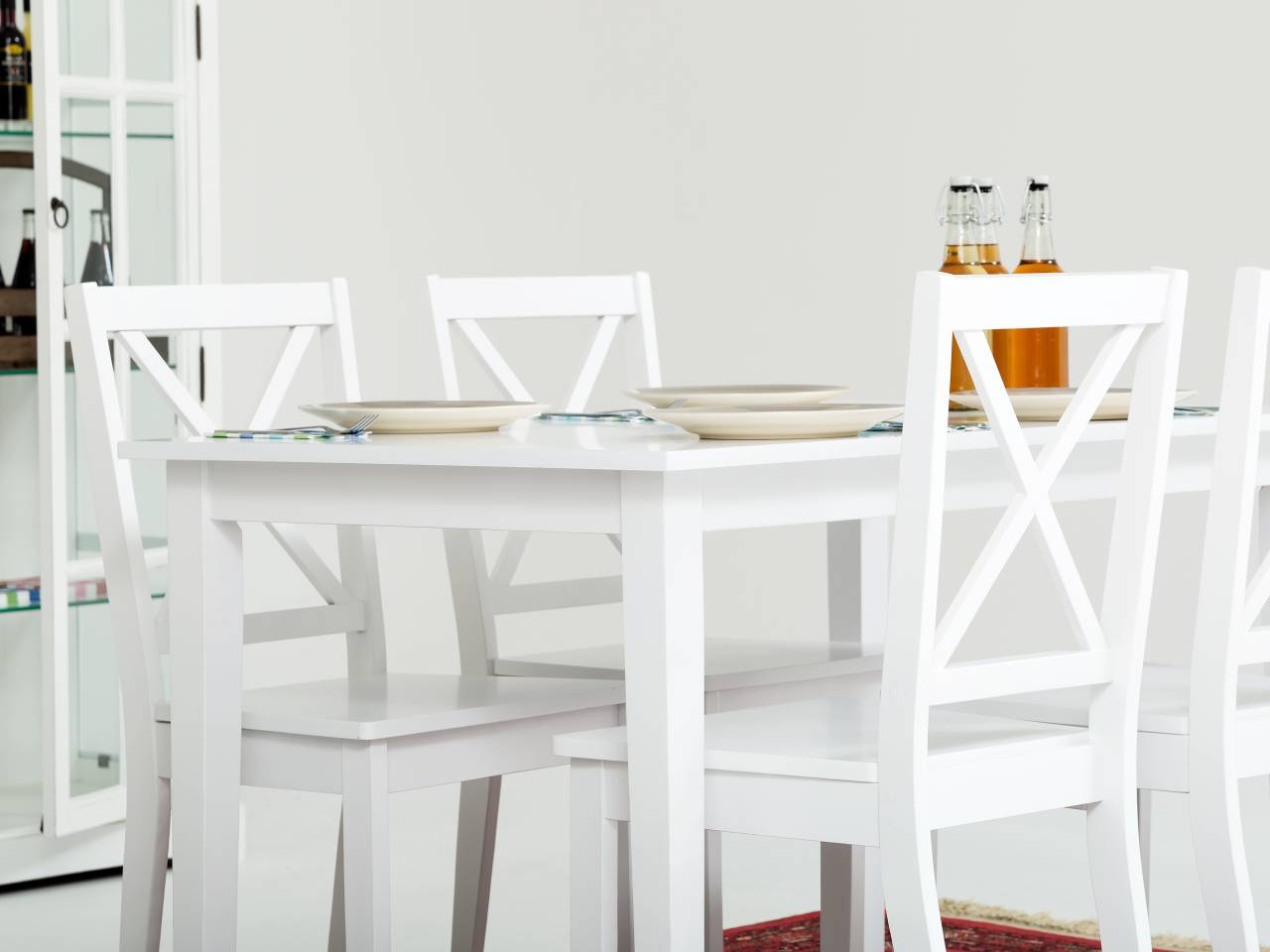 BARRINGTON Bord 120 + 4 Stolar Vit